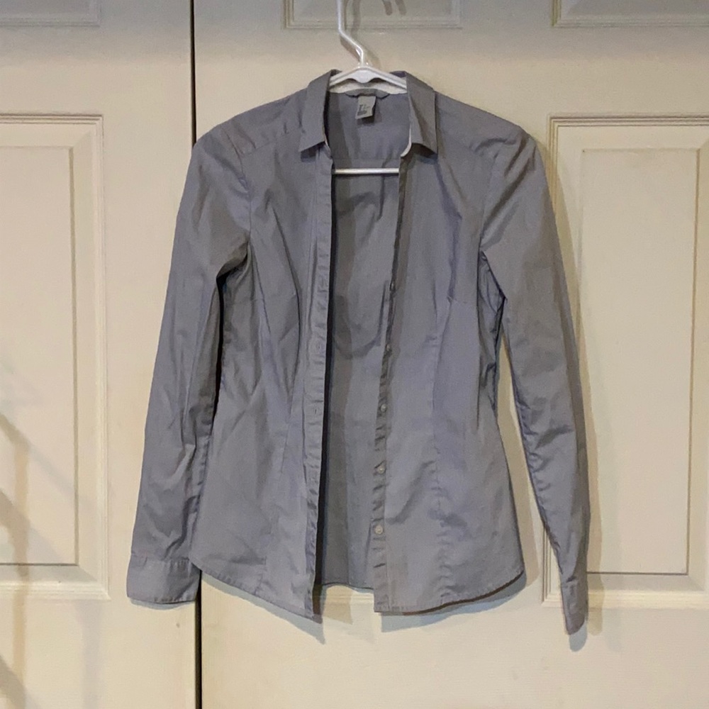 Button down blue long sleeve shirt